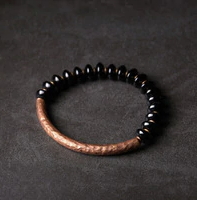 El Yapımı Oniks Doğal Taşlı Bakır Bileklik