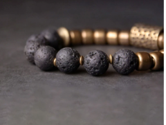 El Yapımı Bakır Lav Taşı Vıntage Bileklik