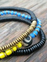 El Yapımı Bakır Abanoz Ve Spacer Vıntage Bileklik