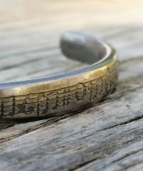 316L Kalite Paslanmaz Çelik Bileklik-Notalı