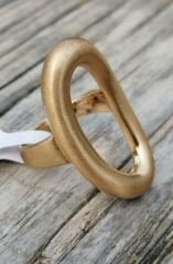 Yüksek Kalite Pirinç Üzeri Altın  Kaplama Oval Yüzük