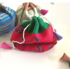 Etnik Tarz El Yapımı Desenli  Pamuk Kese