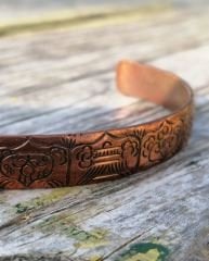 Sekiz Uğurlu Desenli Kırmızı Bakır Bileklik