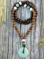 Vıntage Etnik Tarz Lotus Öküz Boynuz Ahşap Kolye Uniseks