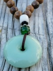 Vıntage Etnik Tarz Lotus Öküz Boynuz Ahşap Kolye Uniseks