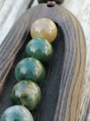 Vintage Sandal Ağacı Ve Doğal Taş Uzun Kolye