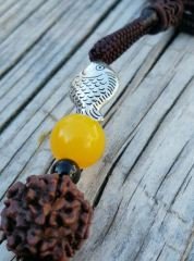 Vintage Lotus Öküz Boynuzlu Ahşap  Uzun Kolye Uniseks