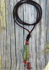 Etnik Vintage 8 Göz Uzun Kolye Yeşil