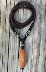 Etnik Vintage Krakle 8 Göz Doğal Taş Uzun Kolye