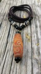 Etnik Vintage Krakle 8 Göz Doğal Taş Uzun Kolye