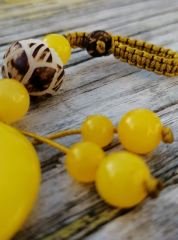 Agat Oyma Lotus Anahtarlık Sarı