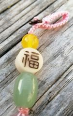 Agat Oyma Lotus Anahtarlık Pembe