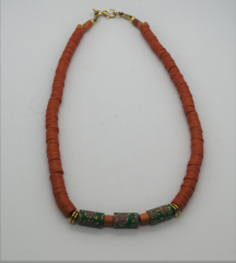 Ntfk-15 Tasarım Fimo Sıkma Boncuklu Kolye Kahve