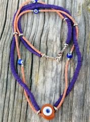 Ntafk-20 Tasarım Afgan Boncuklu Fimo Kolye Çoklu