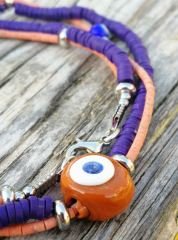 Ntafk-20 Tasarım Afgan Boncuklu Fimo Kolye Çoklu