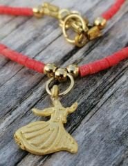 Ntak-23 Tasarım Semazen Kolye Kırmızı Afgan