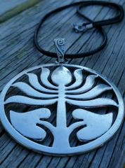 Ntfk-31 Deri Kordon  Gümüş Lotus Kolye