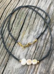 Ntak-35 Tasarım Afgan 3 Kabuklu Siyah Kolye