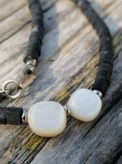 Ntak-36 Tasarım Afgan  2 Kabuklu Siyah Kolye