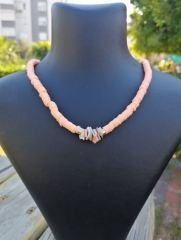 Ntfk-39 Tasarım  Doğal Deniz Kabuklu Fimo Kolye Karamel