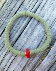 Ntfb-40 Mercan Taşlı Haki Bileklik