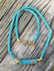 Ntfk-48 Tasarım  Mavi Sıkma Fimolu Afgan  Kolye