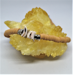 Ntfk-51 Tasarım  Doğal Kabuk Bej Fimo Kolye