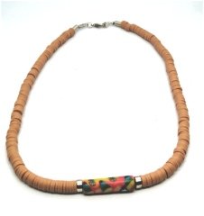 Ntfk-53 Tasarım Sıkma Fimolu Kahve  Fimo Kolye