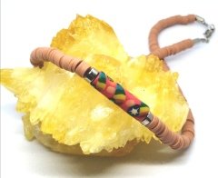 Ntfk-53 Tasarım Sıkma Fimolu Kahve  Fimo Kolye