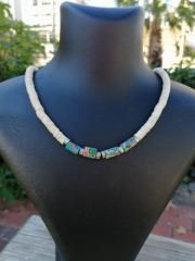 Ntfk-54 Tasarım 4 Sıkma Fimolu Ecru  Fimo Kolye