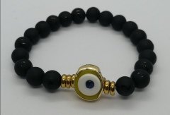 Ntb-65  Oniks Doğaltaş Şifa Bileklik Sarı