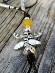 Gümüş Yusufcuk ve Gerçek Deri Kolye