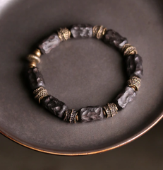 Dövme Bakır ve Abanoz Ağacı Bileklik