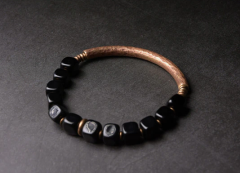 Dövme Bakır ve Kübik Abanoz Bileklik