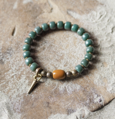 Bakır Ve Yeşil Bodhi Şans Tohumu Bileklik