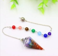 Doğal Taş 7 Çakra  Pandül Gümüş