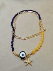 Ntk-80 Tasarım Nazar Boncuklu Doğal Taş Kolye