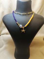 Ntk-80 Tasarım Nazar Boncuklu Doğal Taş Kolye