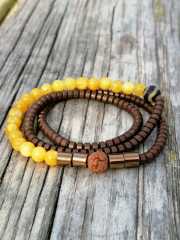 Ntk-82 Tasarım Hematit Ve Limon Kuvars Kolye / Bileklik