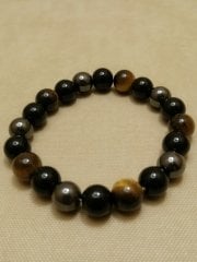 Hematit Kaplan Gözü Ve Obsidyen Bileklik