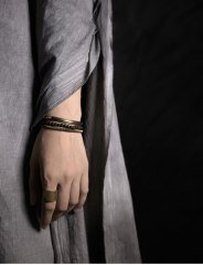 El Yapımı Bakır Ve Lav Taşı Kolye Siyah