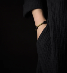 El Yapımı Abanoz Karışımı Bakır Boncuk Bileklik