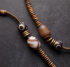 El Yapımı Bakır Verawood Boncuk Ve Tibet Boncuklu Zen Şifa Bileklik