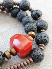 Ntb 272 Katmanlı Akik ve Lav Taşı Bileklik