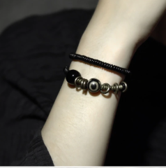 Bakır Oniks Abanoz Etnik Meditasyon Bilekliği