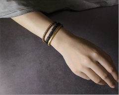 Katmanlı El Yapımı Pirinç Ve Lav Taşı Bileklik/Kolye