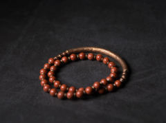 El Yapımı Çok Katmanlı Bakır Ve Kırmızı Akik Bileklik Ve Kolye