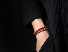 El Yapımı Çok Katmanlı Bakır Ve Kırmızı Akik Bileklik Ve Kolye