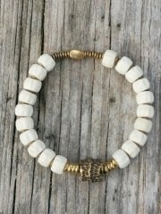 El Yapımı Yak Kemik Ve Bakırdan Yapılmış Şifa Bilekliği