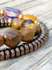 Ntb-118 Katmanlı Kaplan Gözü Hematit  Bileklik